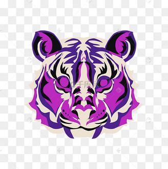 紫色老虎虎头图腾