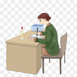 老师批改作业素材教师节9月10日小清新插画手绘风教师批改作业12下一