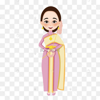 泰国婚礼人物的优雅女人