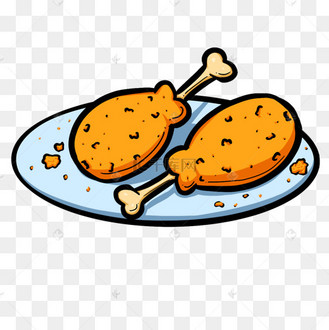卡通餐饮美食炸鸡剪贴画