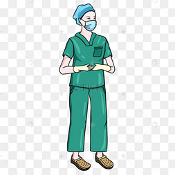穿洗手衣的女外科医生剪贴画