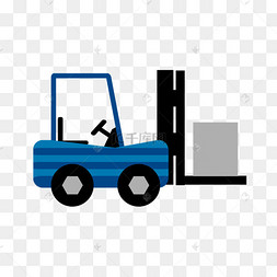 蓝色装卸机叉车剪贴画