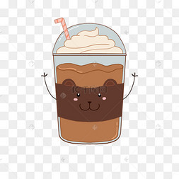 卡通拿铁咖啡形象