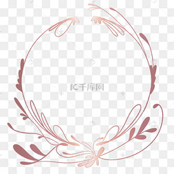 圆形玫瑰金边框