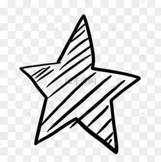 黑白斜线星星涂鸦图案