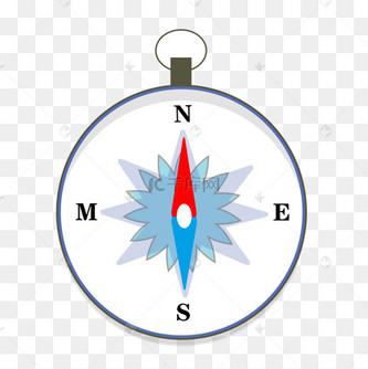 白色蓝色指针平面方向指南针