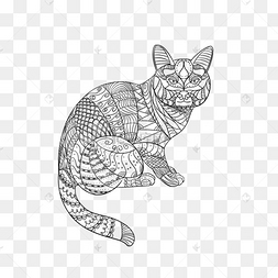 png下载psd抽象红色爱心线条花纹禅绕画created with snap商用印度