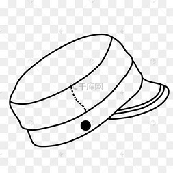 贝雷帽服饰搭配帽子剪贴画黑白