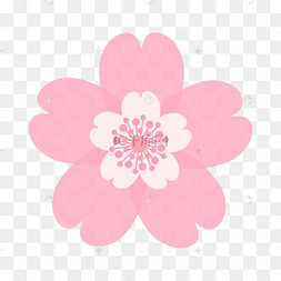 可爱粉色卡通手绘樱花