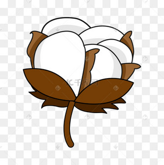 一朵白色淳朴的棉花剪贴画