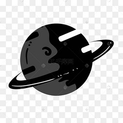 创意黑白星球平面插图