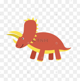 可爱橘红色三角龙