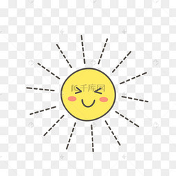 眨眼睛散发热量的卡通太阳
