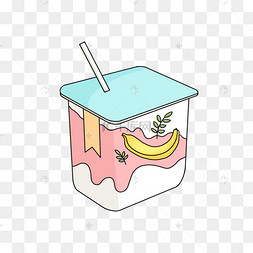 香蕉口味酸奶剪贴画