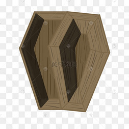 凹形木头棺材剪贴画