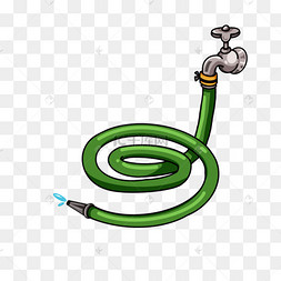 卡通绿色软管剪贴画下载 png下载psd红色水管洗车下载 png下载psd黄色