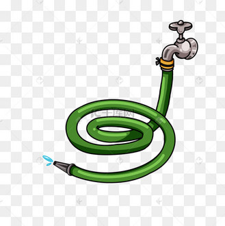 卡通绿色软管剪贴画