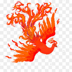 古风凤凰元素七彩云雾种的凤凰手绘动物中国风凤凰新年国画笔刷手绘