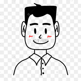 平头男生无色人物头像