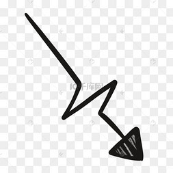 黑色卡通可爱简约向下箭头