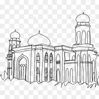 抽象线条画清真寺建筑