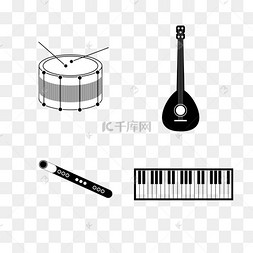 黄色乐器长萧插画蓝色现代长萧乐器卡通中国结竹萧插画古代乐器萧插画