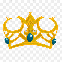 奇特形状绿宝石卡通金色皇冠