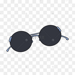 圆形墨镜手绘旅行剪贴画