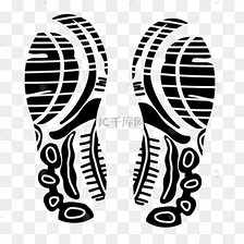 男性运动鞋黑白鞋印