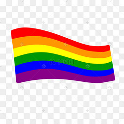 labt骄傲日可爱卡通六色彩虹旗