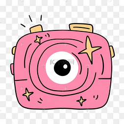 粉色闪亮星星卡通可爱相机图标