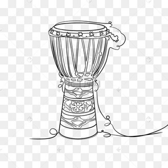 非洲鼓抽象线稿