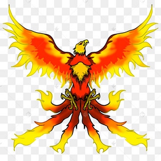 展翅飞行烈焰不死鸟剪贴画