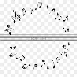 创意音乐音符五线谱线条边框