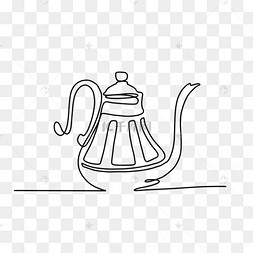 抽象线条画咖啡长嘴壶
