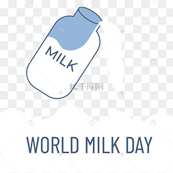 世界牛奶日倾倒的牛奶瓶