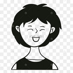 可爱手绘无色人物头像