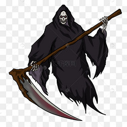 黑袍血痕镰刀死神剪贴画