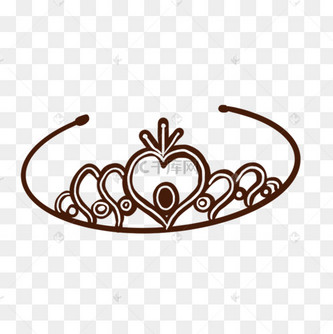 精美发箍形状手绘线稿皇冠