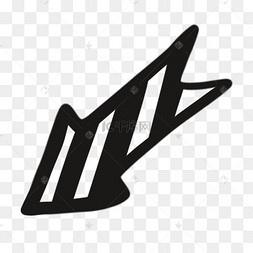 黑色形状卡通可爱向下的箭头