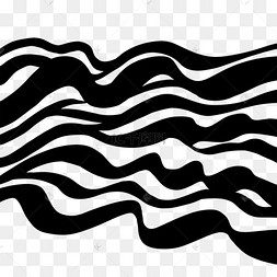 黑白线条画波纹抽象背景艺术