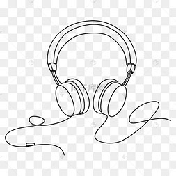 创意双耳机线头戴式耳机线条画