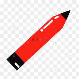 世界图形日红色卡通记号笔