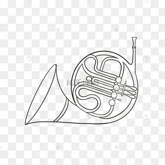 乐器抽象线稿圆号