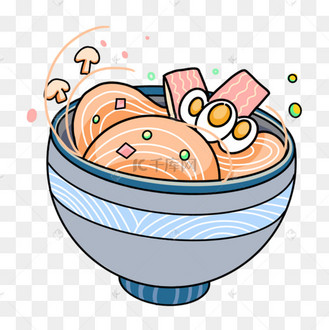 蓝色条纹大碗日本食物拉面