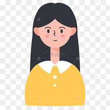 卡通直发女孩instagram社媒头像