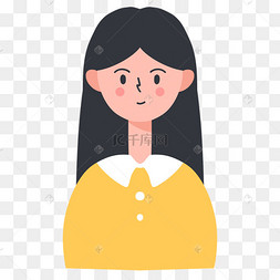 卡通直发女孩instagram社媒头像
