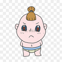 可爱婴儿卡通皱眉表情包