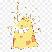 黄色橙色卡通可爱细菌微生物