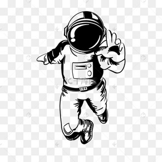 宇航员头像可爱黑白图片